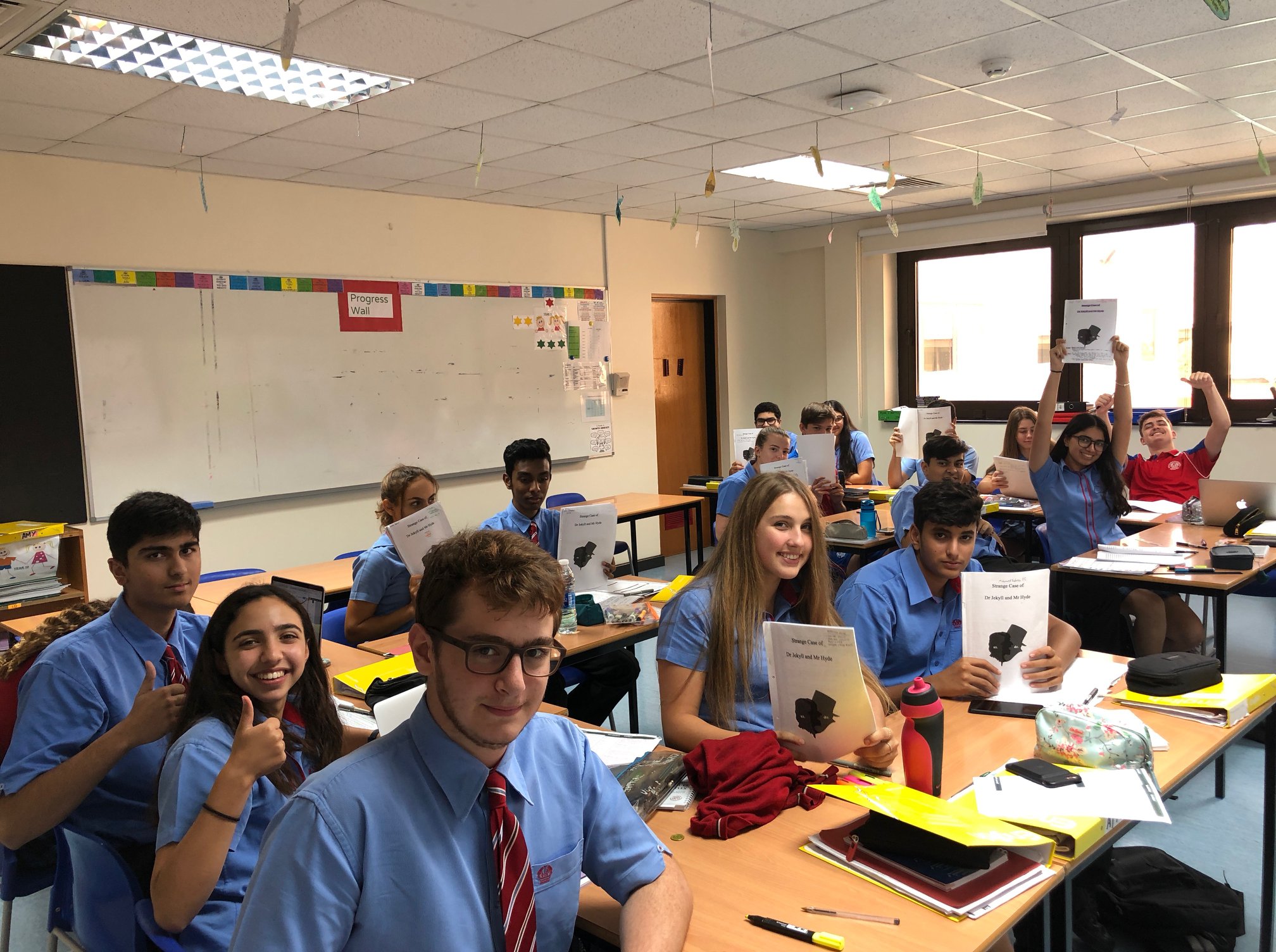 English Lesson:  'As a GCSE English student we have to take on an array of Literature through our course, this term we are all focusing on a 19th century novel, which for our class, is Dr Jekyll and Mr Hyde.'